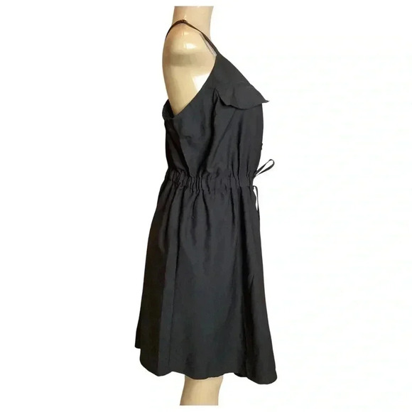 Hint of Blush Black Mini Dress with Adjustable Straps and waist tie New - Picture 2 of 7